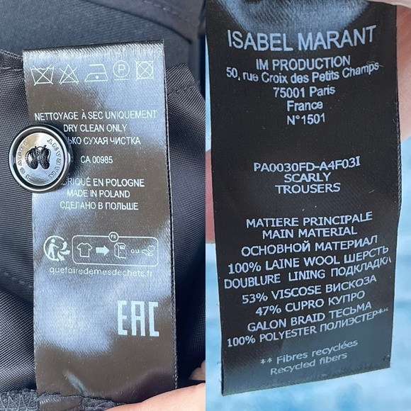 Isabel Marant - Scarly satin-tape wide wool pants size 34/2 - Picture 16 of 16